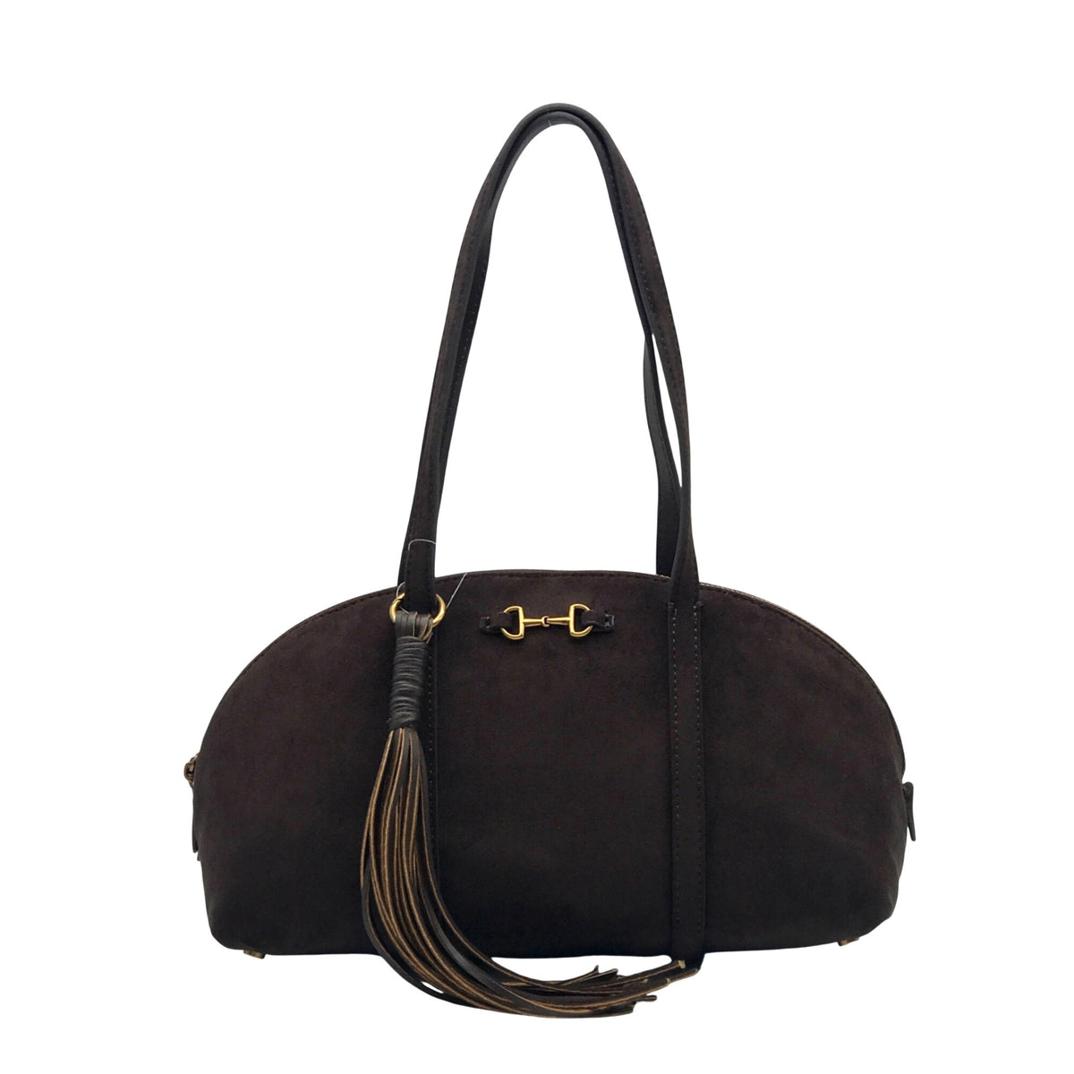 Anne Klein Brown Suede Shoulder Bag
