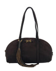 Anne Klein Brown Suede Shoulder Bag