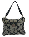 Coach Signature Poppy Metallic Gray & Black Crossbody 18135