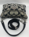 Coach Signature Poppy Metallic Gray & Black Crossbody 18135