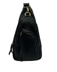 Antik Kraft Black Leather Sling Bag