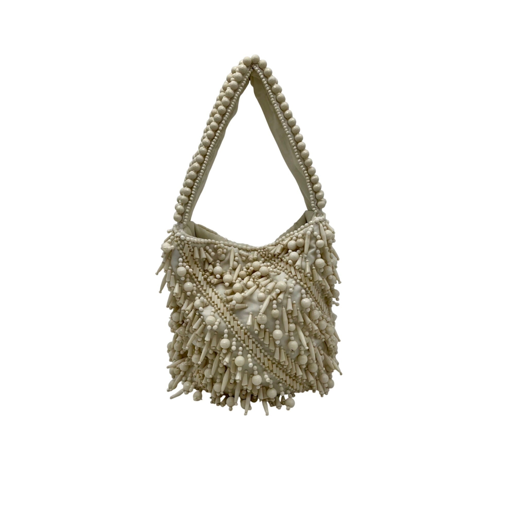 Antik Kraft White Meera Beaded Shoulder Bag
