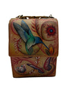 Anuschka Tan Flying Jewels Leather Crossbody Bag