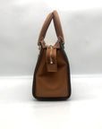 Michael Kors Brown & Tan Colorblock Studded Selma Satchel