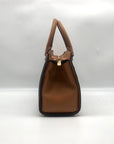 Michael Kors Brown & Tan Colorblock Studded Selma Satchel