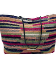 Aqua Multi-Color Straw Tote