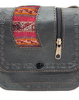 Artisan Black Leather Crossbody Bag