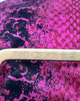 Jimmy Choo Pink Leather Python-Print Clutch