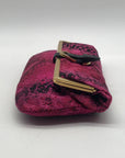 Jimmy Choo Pink Leather Python-Print Clutch