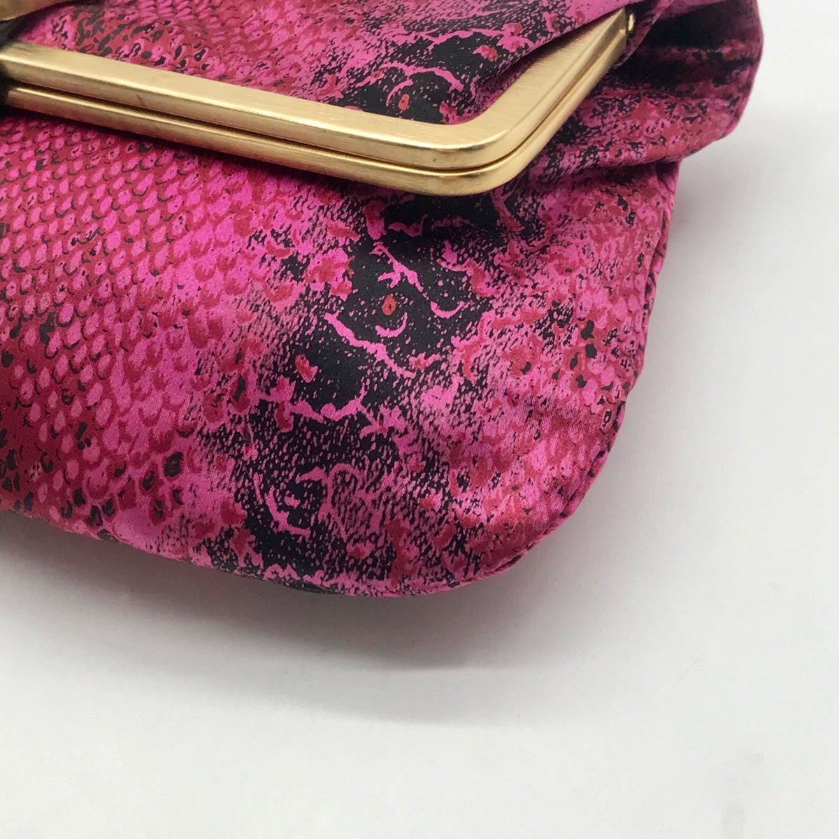 Jimmy Choo Pink Leather Python-Print Clutch