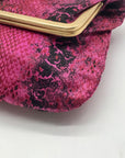 Jimmy Choo Pink Leather Python-Print Clutch