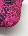 Jimmy Choo Pink Leather Python-Print Clutch