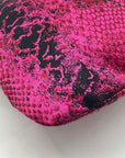 Jimmy Choo Pink Leather Python-Print Clutch