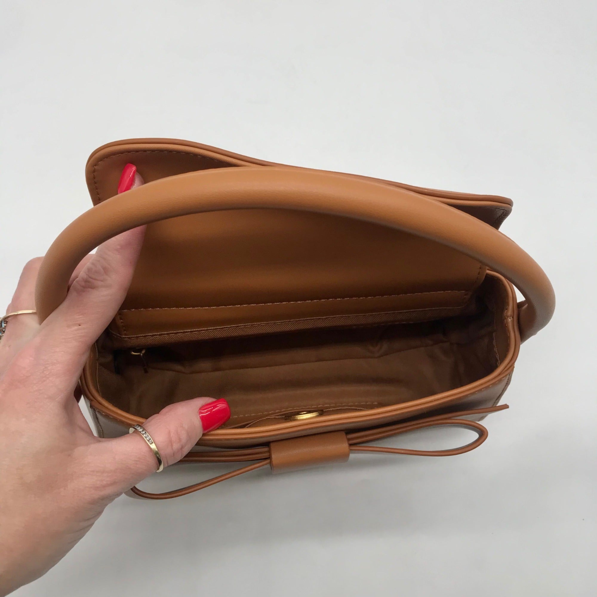 MMS Brown Leather Mini Crossbody Bag