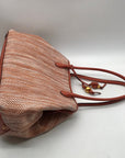 Donna Karan Salmon Raffia Weekend Tote Bag