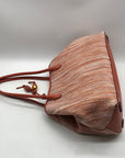 Donna Karan Salmon Raffia Weekend Tote Bag