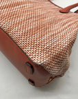 Donna Karan Salmon Raffia Weekend Tote Bag