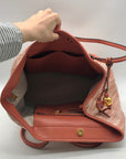 Donna Karan Salmon Raffia Weekend Tote Bag