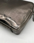 Michael Kors Metallic Gray Monogram Patent Leather Jet Set Crossbody