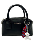 Steve Madden Black Faux Leather Bmelodie Small East/ West Bag with Scarf