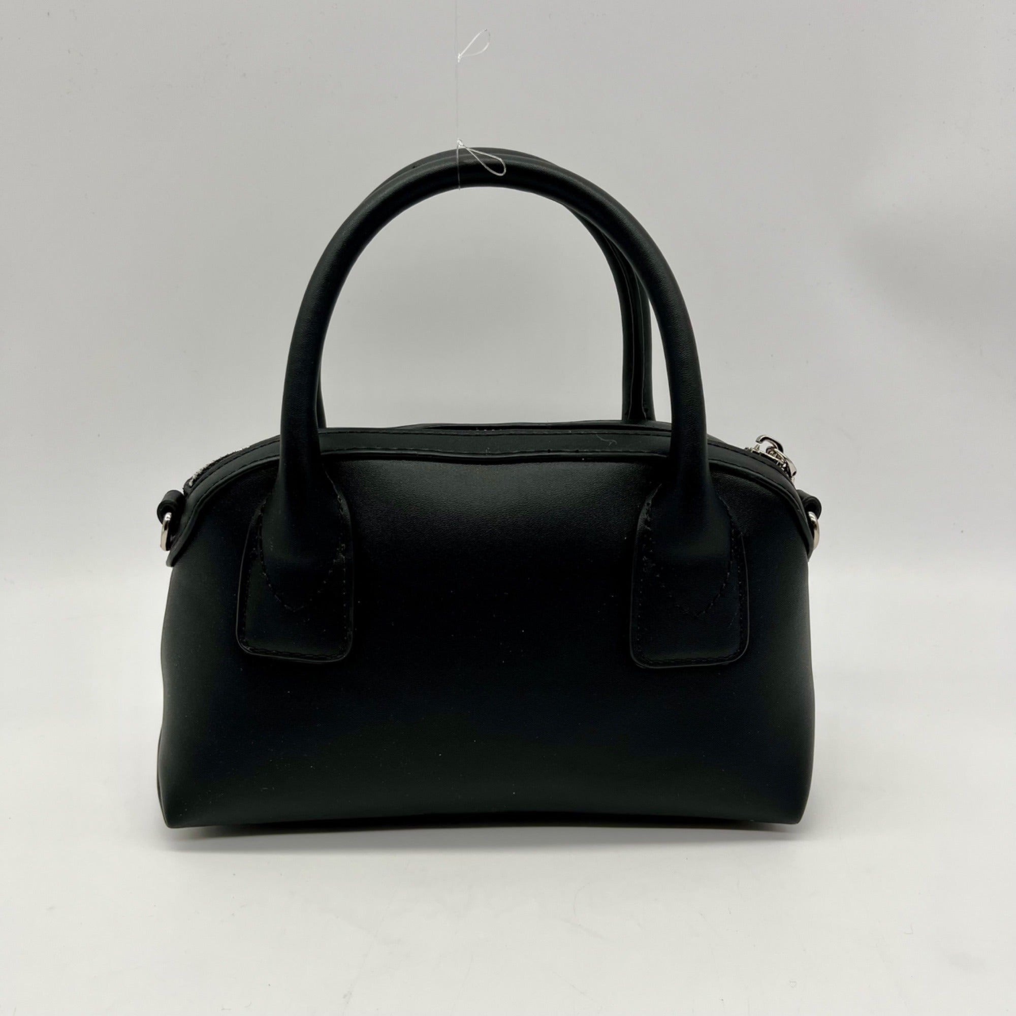 Steve Madden Black Faux Leather Bmelodie Small East/ West Bag with Scarf