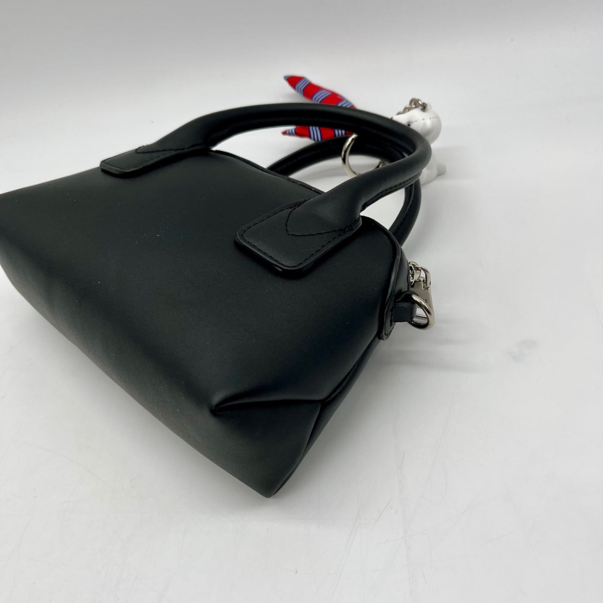 Steve Madden Black Faux Leather Bmelodie Small East/ West Bag with Scarf