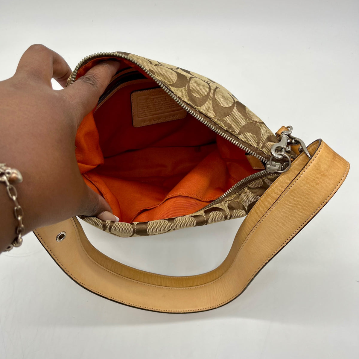 Coach Brown Signature Canvas Shoulder Bag 6347