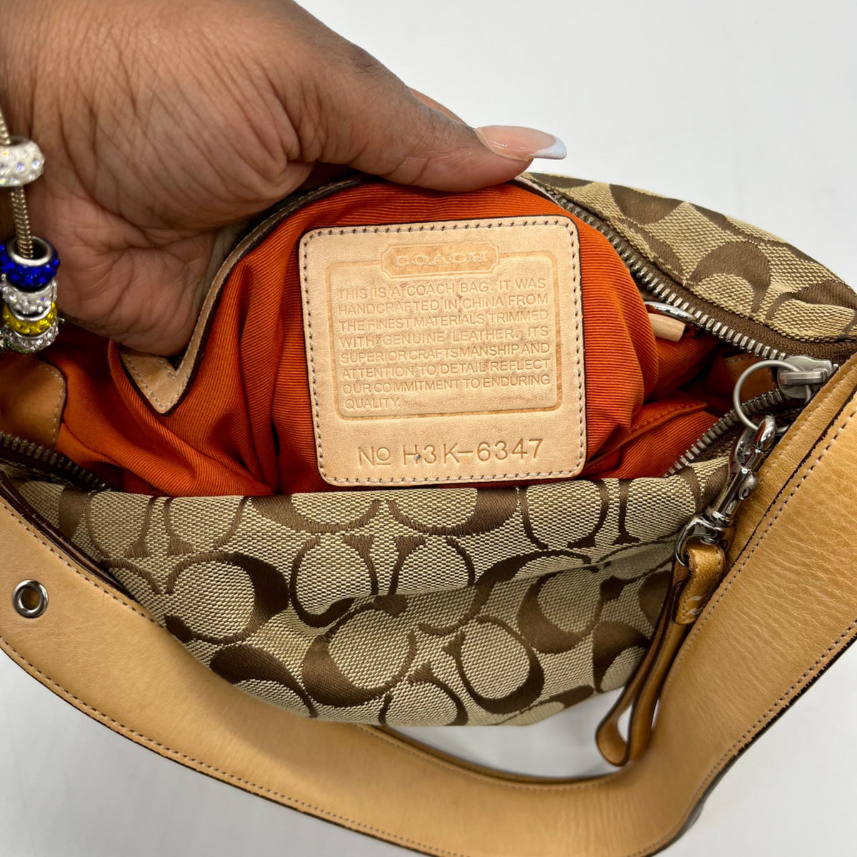 Coach Brown Signature Canvas Shoulder Bag 6347