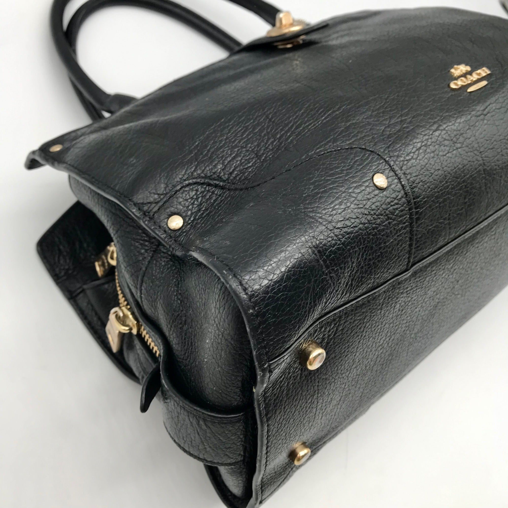 Coach Black Leather Mercer 30 Satchel Bag 37575