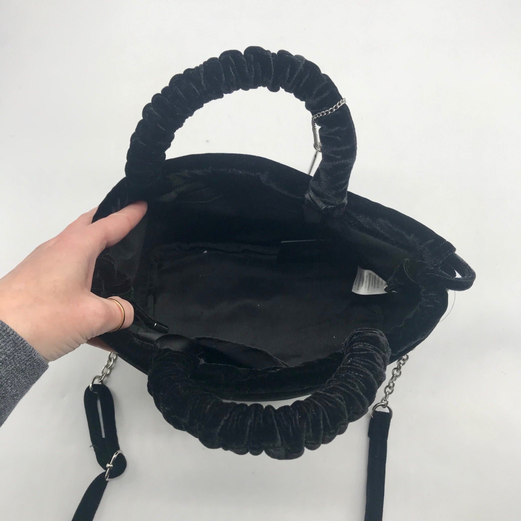 House of Harlow 1960 Black Crushed Velvet Tote Bag