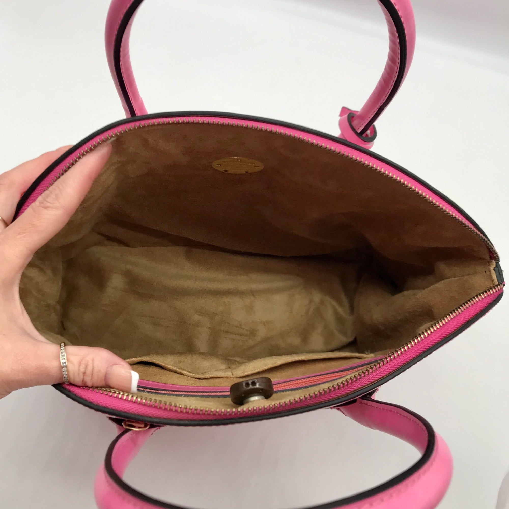 Pratesi Firenze Azalea Pink Versilia Italian Leather Satchel Bag