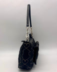 Brighton Black Fabric Heart Embroidery Shoulder Bag