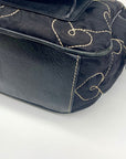 Brighton Black Fabric Heart Embroidery Shoulder Bag