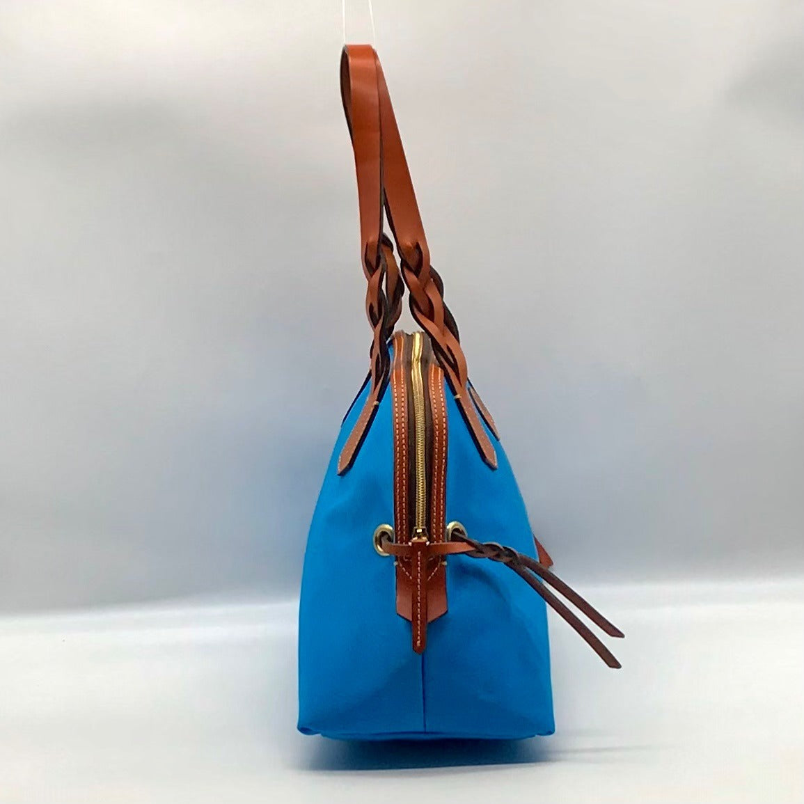 Dooney &amp; Bourke Blue And Brown Canvas Tote Bag