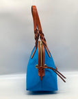 Dooney & Bourke Blue And Brown Canvas Tote Bag
