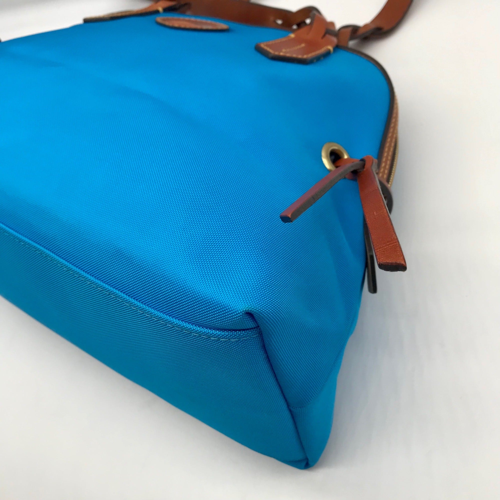 Dooney &amp; Bourke Blue And Brown Canvas Tote Bag