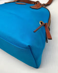 Dooney & Bourke Blue And Brown Canvas Tote Bag