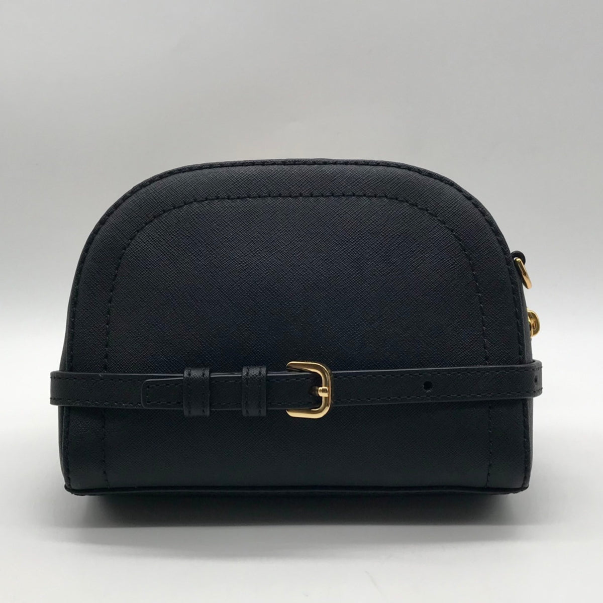 Marc Jacobs Sleek Black Saffiano Leather Dome Crossbody Bag