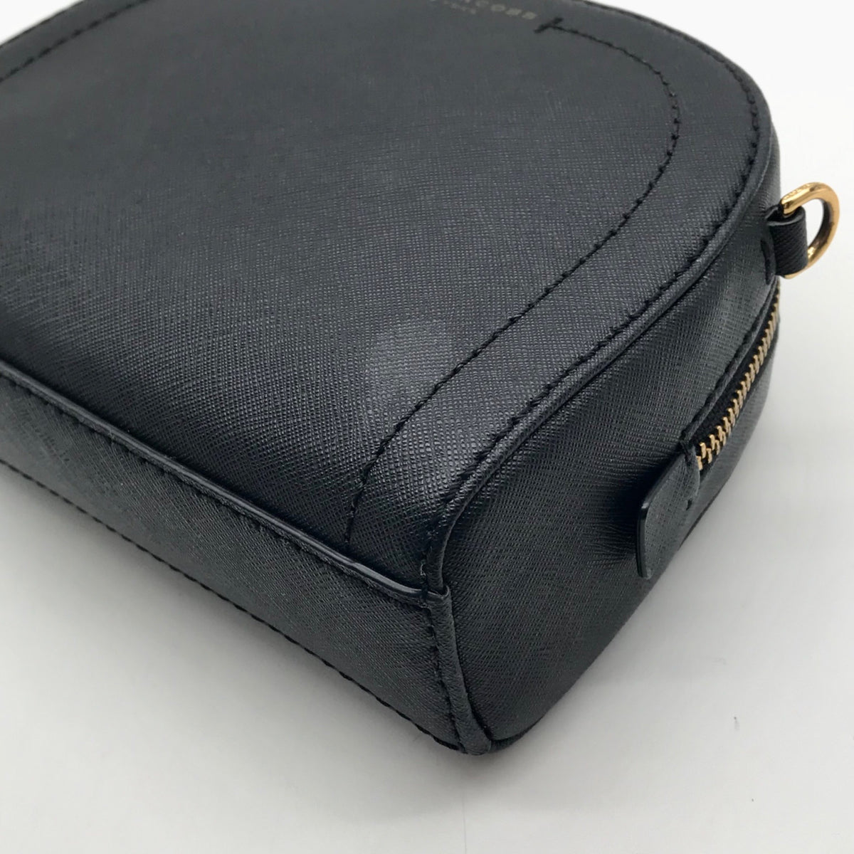 Marc Jacobs Sleek Black Saffiano Leather Dome Crossbody Bag