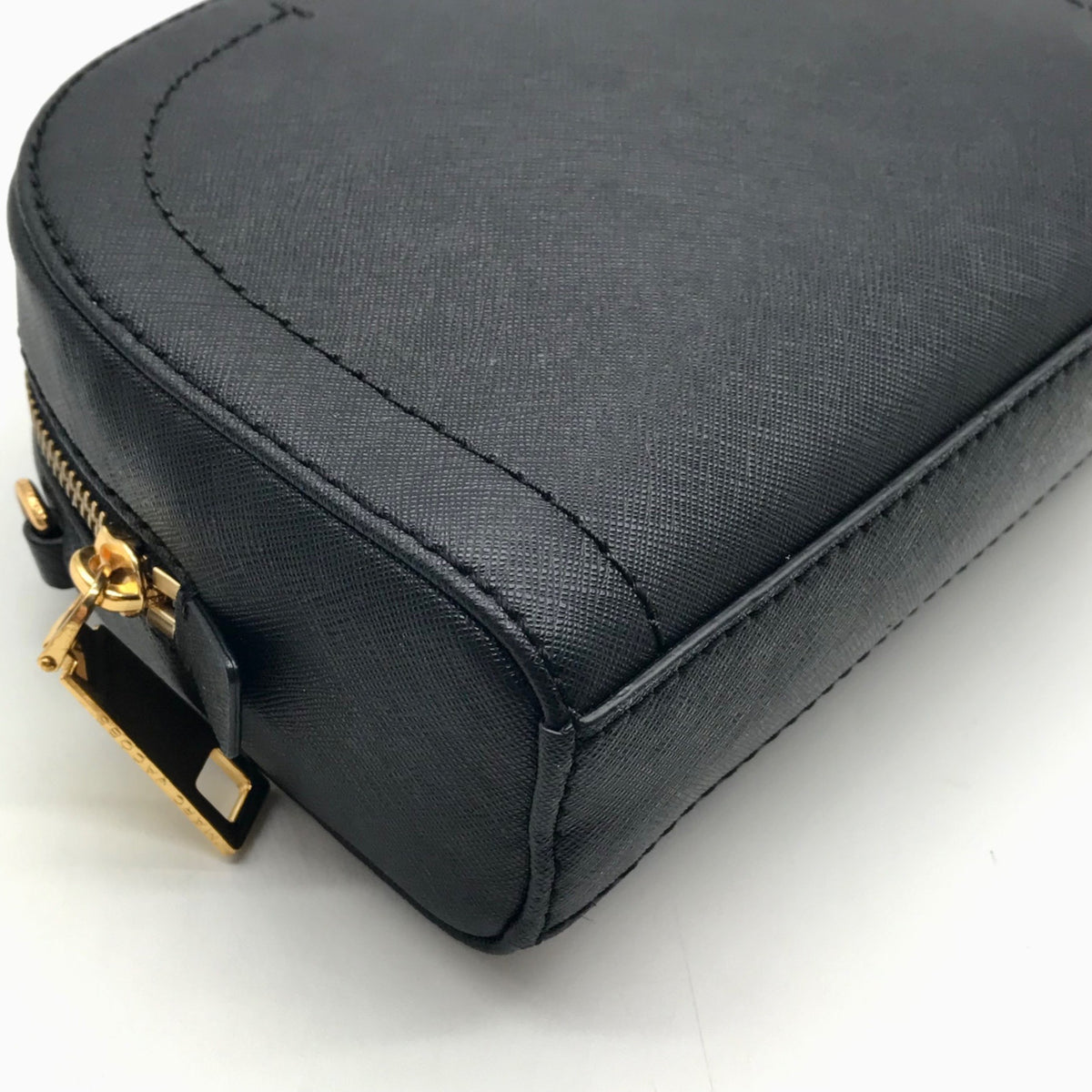 Marc Jacobs Sleek Black Saffiano Leather Dome Crossbody Bag