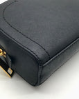 Marc Jacobs Sleek Black Saffiano Leather Dome Crossbody Bag