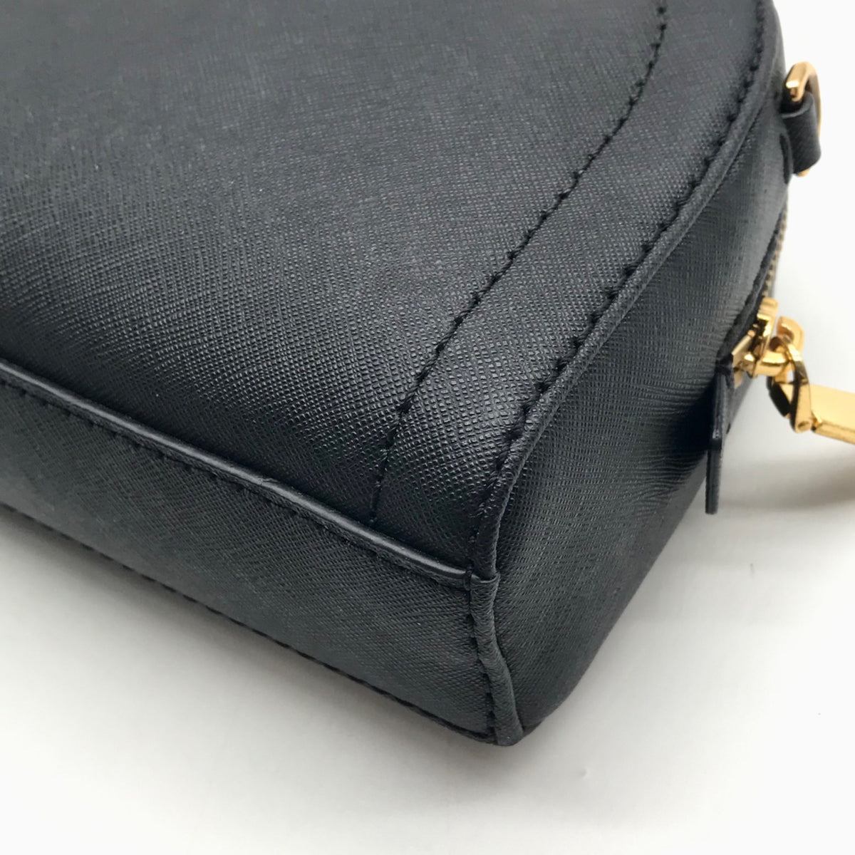 Marc Jacobs Sleek Black Saffiano Leather Dome Crossbody Bag