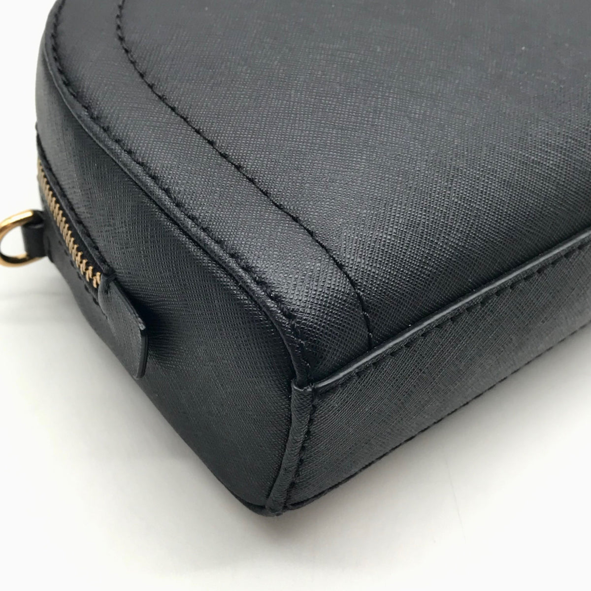 Marc Jacobs Sleek Black Saffiano Leather Dome Crossbody Bag
