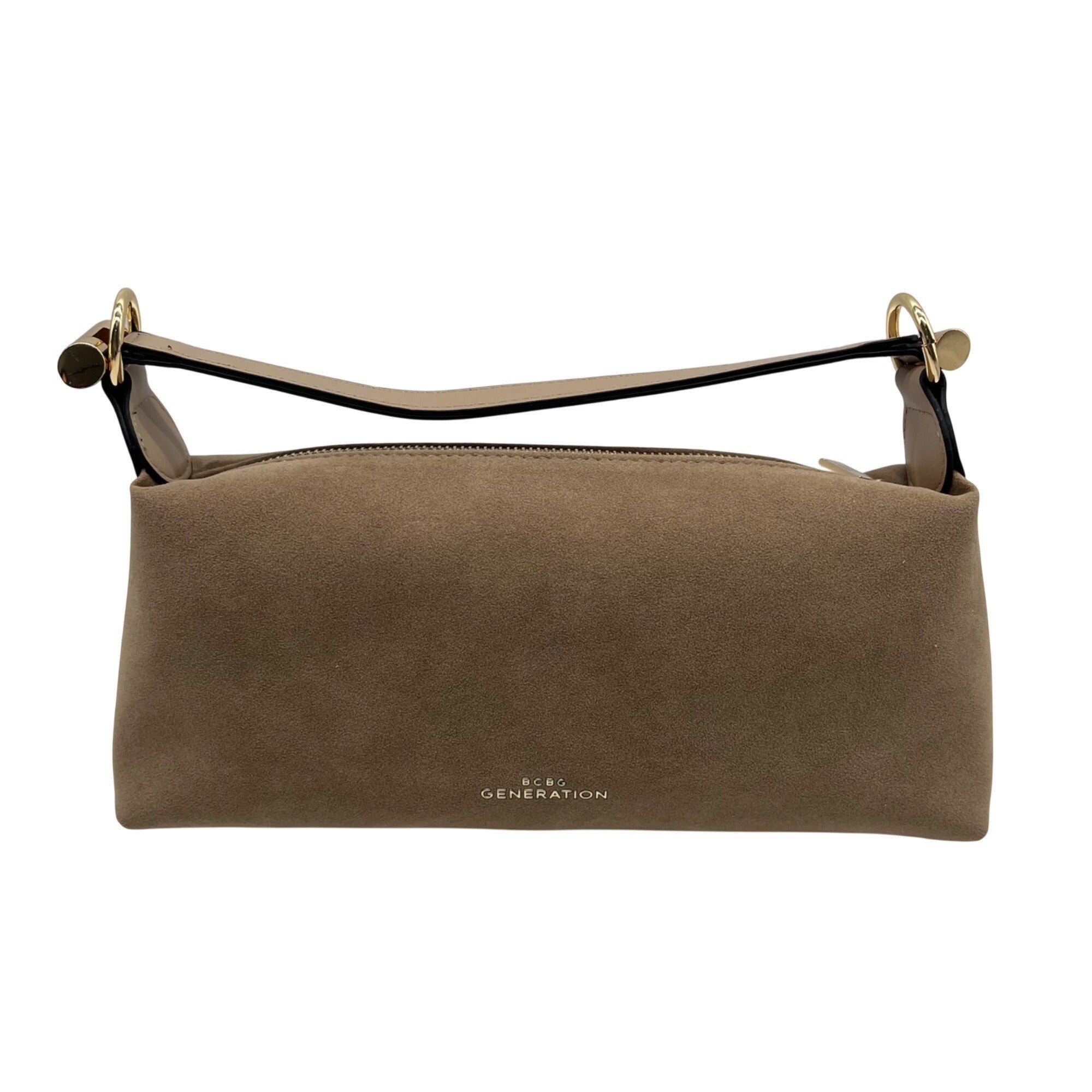 BCBG Light Taupe Suede Shoulder Bag