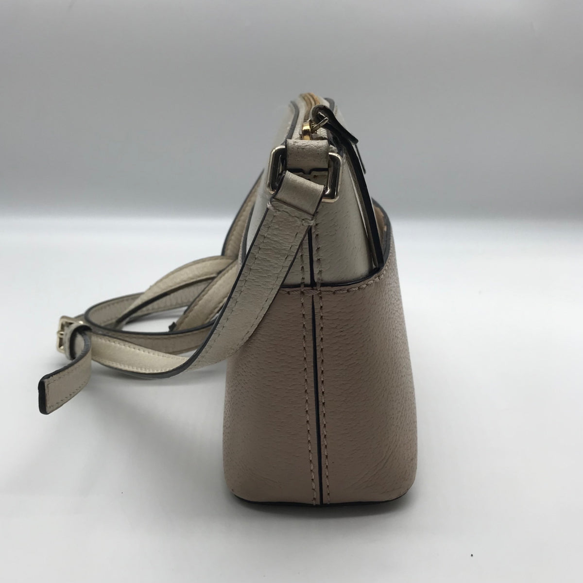 Kate Spade Mauve &amp; Ivory Pebbled Leather Grove Street Millie Crossbody Bag