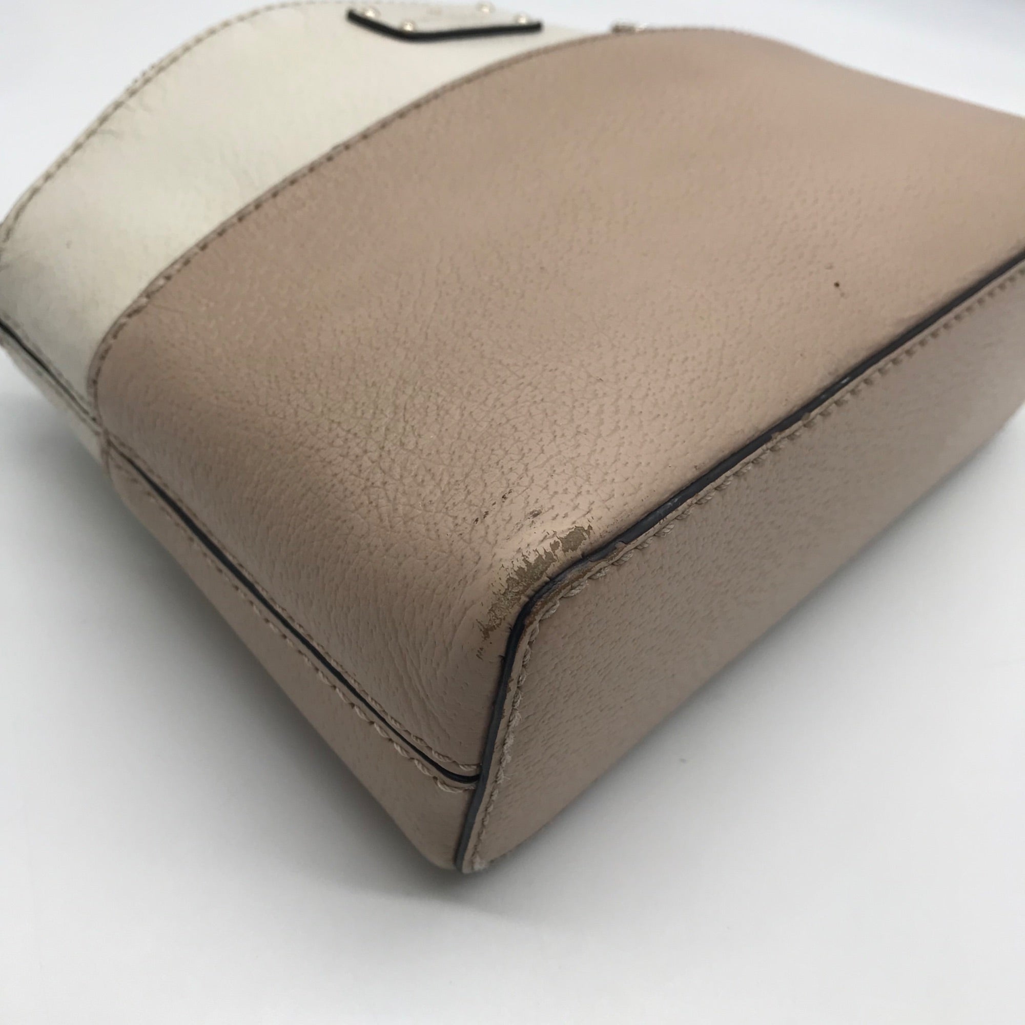 Kate Spade Mauve &amp; Ivory Pebbled Leather Grove Street Millie Crossbody Bag