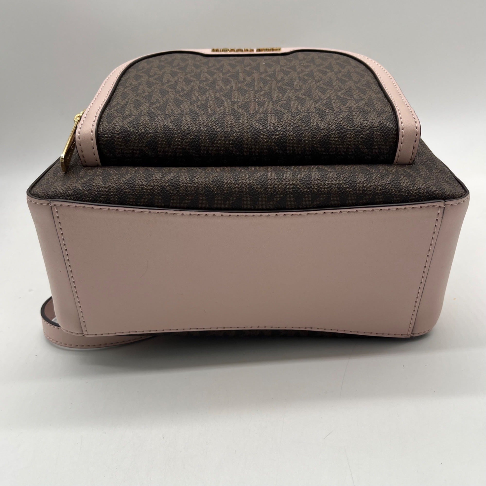 Michael Kors Brown &amp; Pink Monogram Coated Canvas Jaycee Backpack