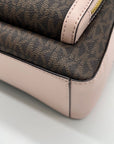 Michael Kors Brown & Pink Monogram Coated Canvas Jaycee Backpack