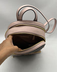 Michael Kors Brown & Pink Monogram Coated Canvas Jaycee Backpack