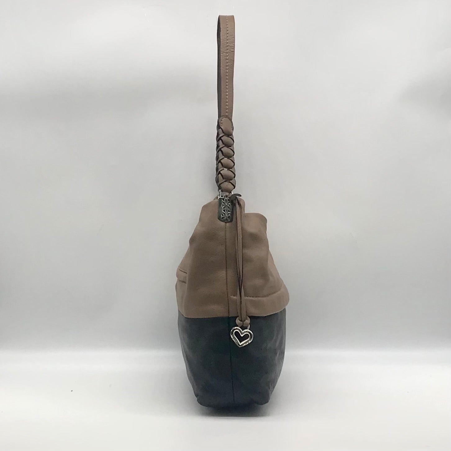 Brighton Brown &amp; Black Leather Color-block Shoulder Bag